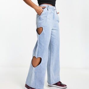 Free People x Native Youth Cut Out Heart Jeans